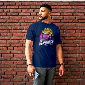 Mens Call of Duty Warzone Retro Survive Verdansk Navy T-Shirt